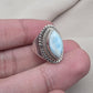 Natural Larimar Ring 925 Sterling Silver Larimar Marquise Cut Gemstone Boho Statement Jewelry
