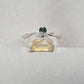 Citrine Ring 925 Sterling Silver Dual Stone Moss Agate Statement Ring