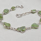 925 Sterling Silver Raw Peridot Bracelet Natural Green Gemstone Link Bracelet Handmade Boho Jewelry