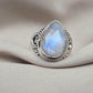 Rainbow Moonstone Ring 925 Sterling Silver Pear Shape Statement Ring June Birthstone Jewelry