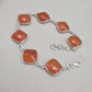 Sterling Silver Carnelian Bracelet, Faceted Gemstone Handmade Jewelry