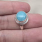 925 Sterling Silver Smithsonite Ring Natural Blue Gemstone Handmade Statement Ring