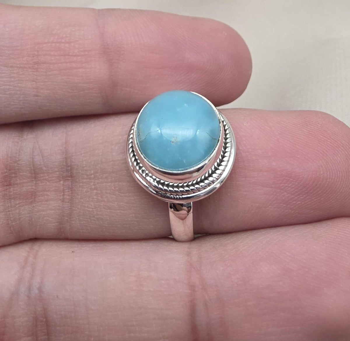 925 Sterling Silver Smithsonite Ring Natural Blue Gemstone Handmade Statement Ring