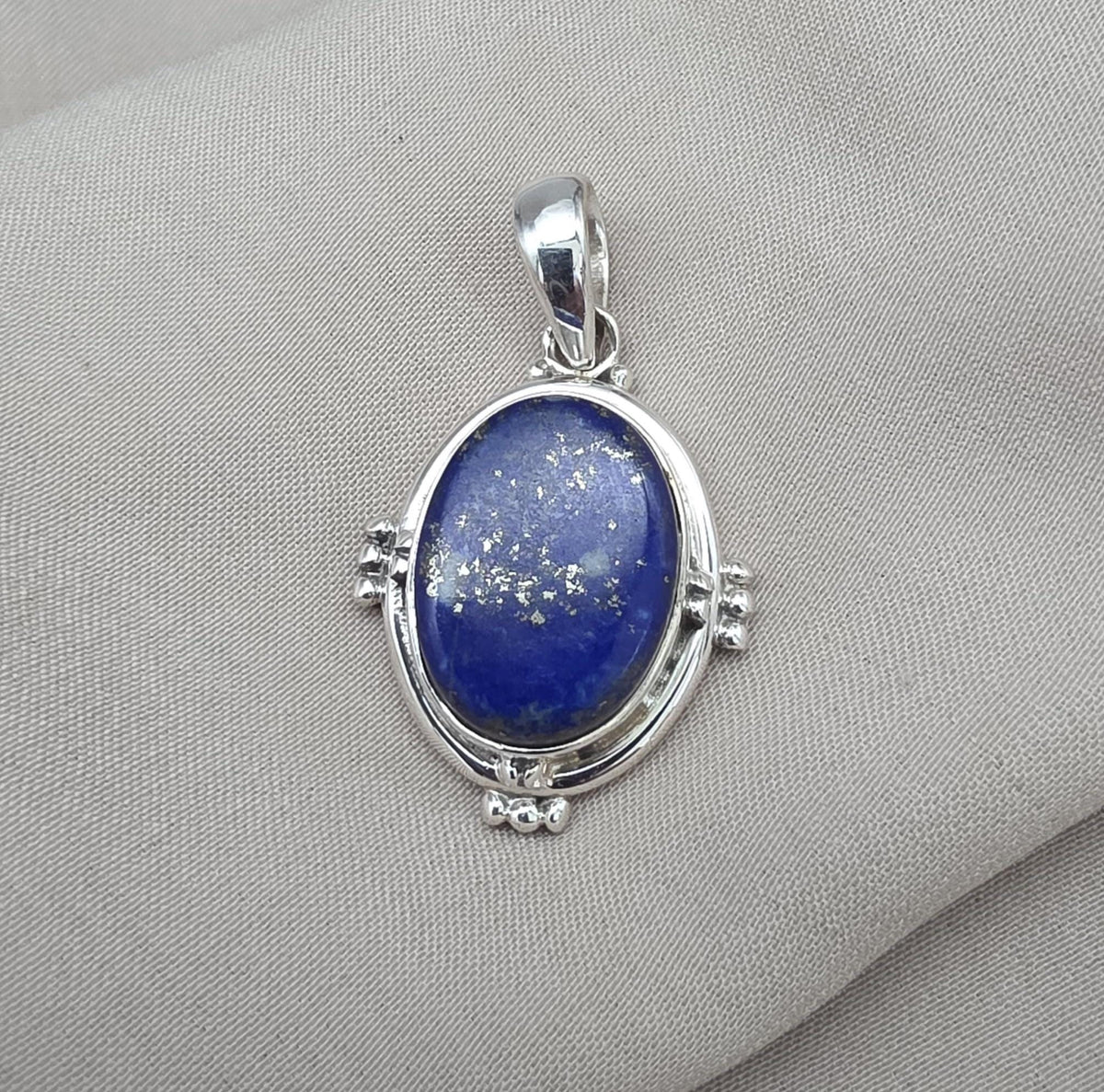 Lapis Lazuli Pendant: 925 Sterling Silver Boho Handmade Jewelry