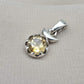 925 Sterling Silver Citrine Pendant: Round Faceted Gemstone, Wholesale Jewelry