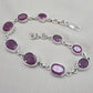 Ruby Oval Link Bracelet 925 Sterling Silver Faceted Gemstone Handmade Red Gemstone Jewelry