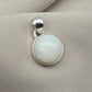 Natural White Opal Round Pendant 925 Sterling Silver Handmade Cabochon Gemstone Jewelry