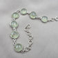 925 Sterling Silver Prehnite Cabochon Link Bracelet Handmade Gemstone Jewelry Gift for Her