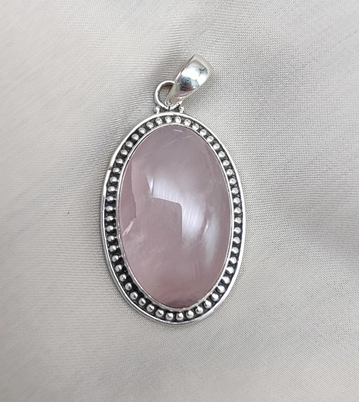 Rose Quartz Pendant Necklace: 925 Sterling Silver, Love & Healing