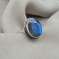Labradorite Ring 925 Sterling Silver Blue Flash Gemstone Boho Statement Jewelry Gift For Her