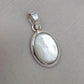 Mother of Pearl 925 Sterling Silver Pendant Oval Necklace, Calming Shell Jewelry