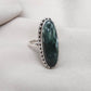 Seraphinite 925 Sterling Silver Ring Handmade Boho Vintage Statement Jewelry