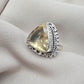 Lemon Quartz Ring 925 Sterling Silver Natural Yellow Gemstone Triangle Cut Ring