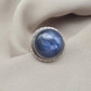 Handmade Teardrop Kyanite Sterling Silver Ring: Boho Filigree