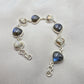 925 Sterling Silver Labradorite & Copper Calcite Bracelet Natural Gemstone Link Bracelet Handmade Boho Jewelry