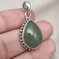 Green Aventurine Pendant 925 Sterling Silver | Handmade Teardrop Gemstone Necklace | Healing Crystal Jewelry Gift