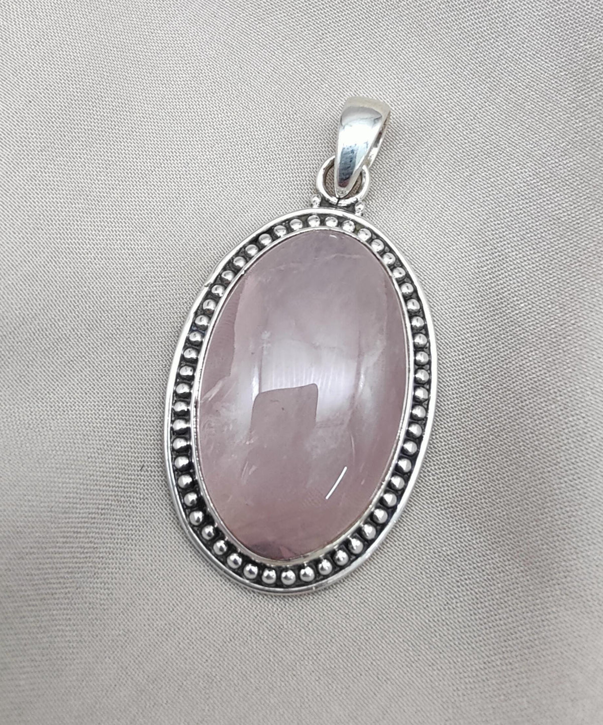 Rose Quartz Pendant Necklace: 925 Sterling Silver, Love & Healing