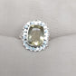 Lemon Quartz Sterling Silver Ring: Cushion Cut Cocktail Statement Jewelry