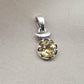 925 Sterling Silver Citrine Pendant: Round Faceted Gemstone, Wholesale Jewelry