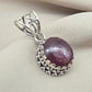 Natural Ruby Star Pendant Genuine Asteriated Ruby Cabochon Handmade 925 Sterling Silver Jewelry