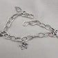 Sterling Silver Charm Bracelet: Leaf, Shell & Flower Charms - Handmade