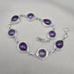 Amethyst 925 Sterling Silver Bracelet Natural Purple Gemstone Handmade