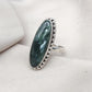 Seraphinite 925 Sterling Silver Ring Handmade Boho Vintage Statement Jewelry