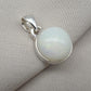 Natural White Opal Round Pendant 925 Sterling Silver Handmade Cabochon Gemstone Jewelry