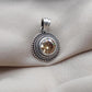 Citrine Silver Pendant: Vintage 925 Sterling, Beaded Boho Jewelry