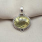 Lemon Quartz Pendant: Oval Faceted Cut 925 Sterling Silver Necklace Handmade Jewelry