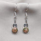 Unakite Dangle Earrings: 925 Sterling Silver, Boho Healing Stone