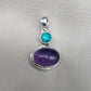 Amethyst Turquoise Pendant: Handmade 925 Sterling Silver Boho Necklace