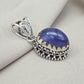 Natural Tanzanite Cabochon Pendant 925 Sterling Silver Handmade Blue Violet Gemstone Jewelry Gift