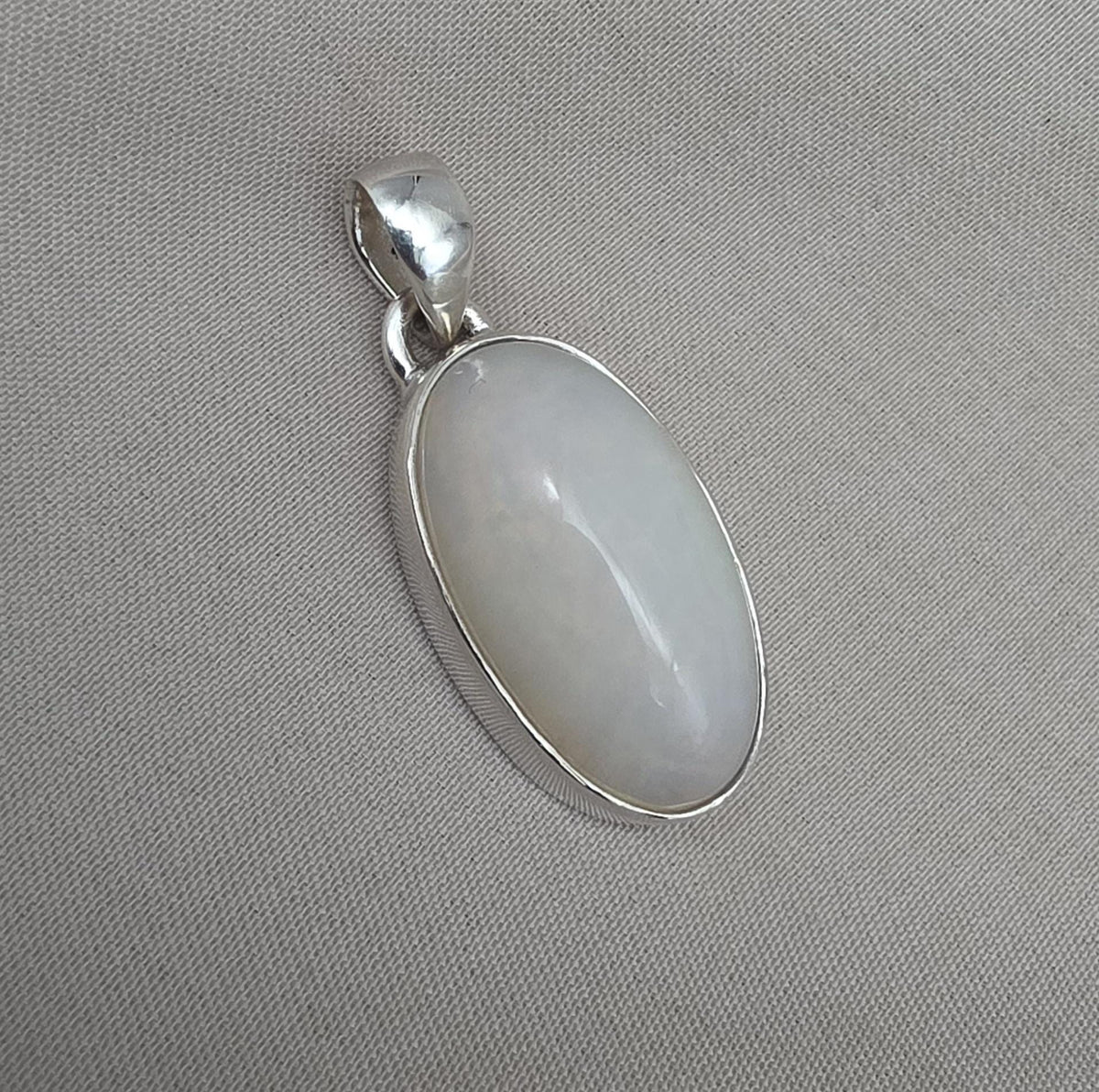 Natural White Opal Cabochon Pendant 925 Sterling Silver Handmade Oval Gemstone Jewelry Gifts