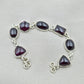 925 Sterling Silver Garnet Link Bracelet Natural Gemstone Handmade Artisan Jewelry Gift for Her