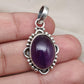 Natural Amethyst 925 Sterling Silver Pendant, February Birthstone Jewelry