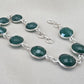 Green Onyx Bracelet 925 Sterling Silver Faceted Round Stone Link Bracelet Handmade Jewelry