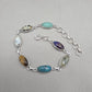 925 Sterling Silver Boho Bracelet Multi Gemstone Colorful Statement Jewelry
