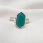 Green Onyx Sterling Silver Ring: Handmade Dual-Tone Band, Hexagon Cut