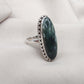 Seraphinite 925 Sterling Silver Ring Handmade Boho Vintage Statement Jewelry