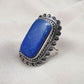 Natural Lapis Lazuli 925 Sterling Silver Ring: Boho September Birthstone Handmade