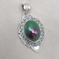 Ruby Zoisite 925 Sterling Silver Pendant: Handmade Chakra Healing Necklace
