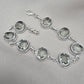 925 Sterling Silver Green Amethyst Bracelet Oval Prasiolite Gemstone Vintage Boho Bracelet for Women