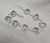 925 Sterling Silver Green Amethyst Bracelet Oval Prasiolite Gemstone Vintage Boho Bracelet for Women