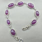 925 Sterling Silver Ruby Oval Faceted Gemstone Bracelet Handmade Boho Jewelry
