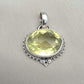 Lemon Quartz Pendant: Oval Faceted Cut 925 Sterling Silver Necklace Handmade Jewelry