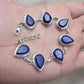 925 Sterling Silver Lapis Lazuli Bracelet Natural Blue Pear Shape Gemstone Handmade Jewelry