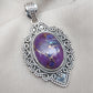 Purple Copper Turquoise Pendant: Sterling Silver Boho Healing Necklace