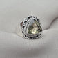 Lemon Quartz 925 Sterling Silver Ring: Handmade Boho Gemstone Jewelry