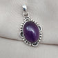 Natural Amethyst 925 Sterling Silver Pendant, February Birthstone Jewelry
